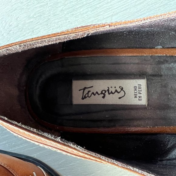 Artisan Golden leather oxfords handmade in Peru (size 39 EU, 8.5 US) - Picture 5 of 8